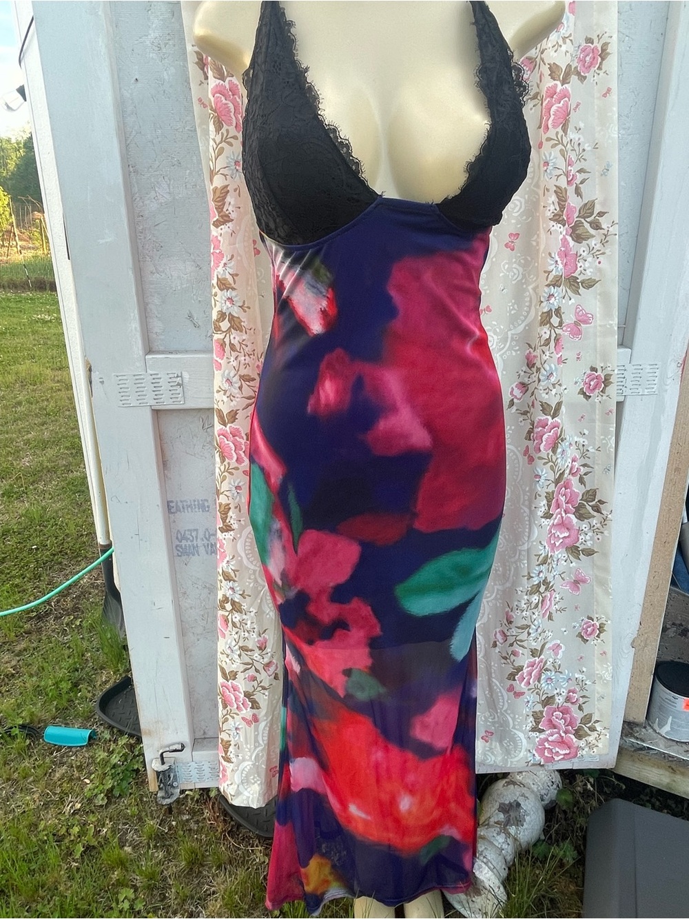 SHEIN Pink and Blue Ombre Slip Dress